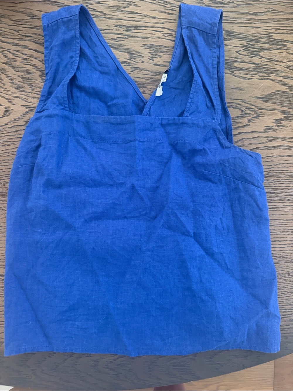 Madewell Cobalt Blue Linen Blend V-Neck Tank